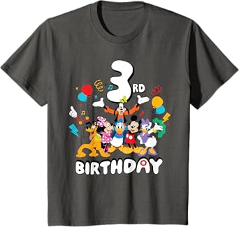 Disney Jr. Mickey & Friends Third 3rd Birthday Party Gift T-Shirt