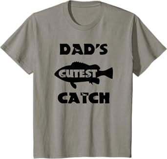 Dad's Cutest Catch Father Son Daughter Love Fishing Dad T-Shirt