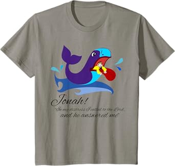 Jonah Fish Bible Christian T-shirt Boys Girls Youth Child T-Shirt