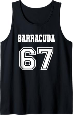 Jersey Style Barracuda 67 1967 Old School Muscle Car Fishing Tank Top