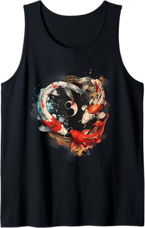 Koi Japanese Koi Carp Fish Yin Yang Asian Carp Koi Fish Tank Top