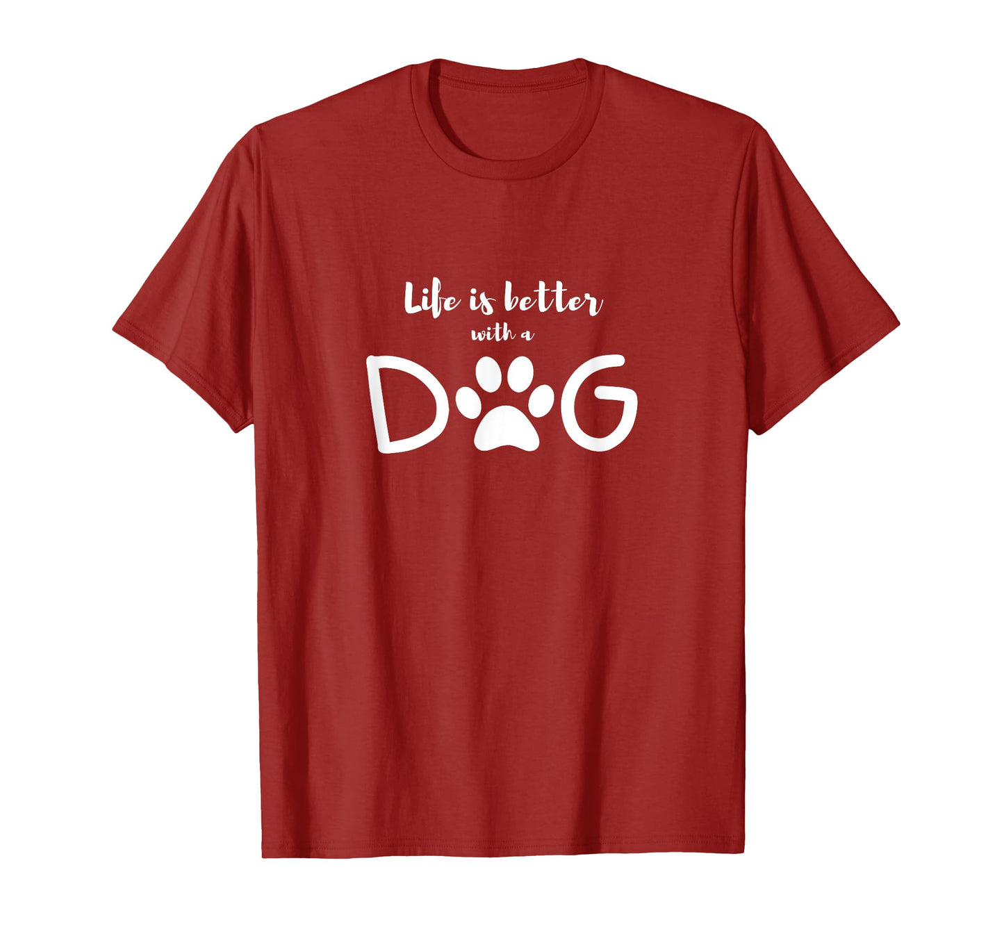 Culture Bloc Dog Lover, Life is Better with a Dog Unisex-Adults Black Small T-Shirt