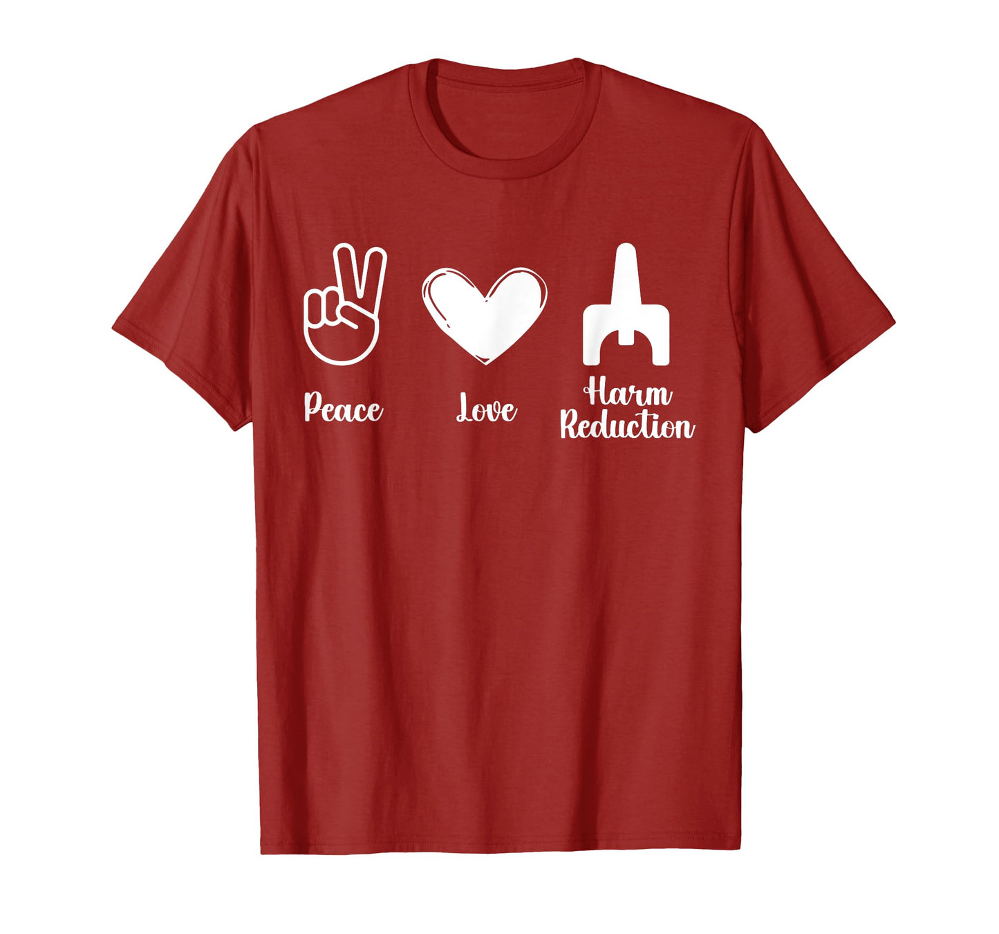 Retro Peace Love Harm Reduction Overdose Awareness Nurse T-Shirt