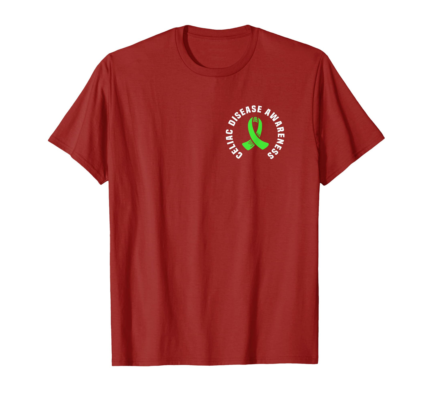 Celiac Disease Awareness Pocket Apparel With Green Ribbon T-Shirt