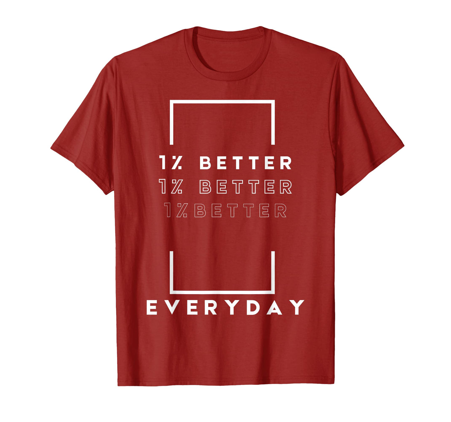 Motivation Quote Simple Design 1% Percent Better Everyday T-Shirt