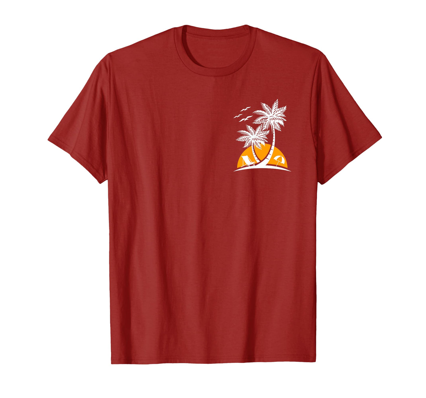 Minimalist Palm Tree Tropical Beach Sunset Summer Vacation T-Shirt