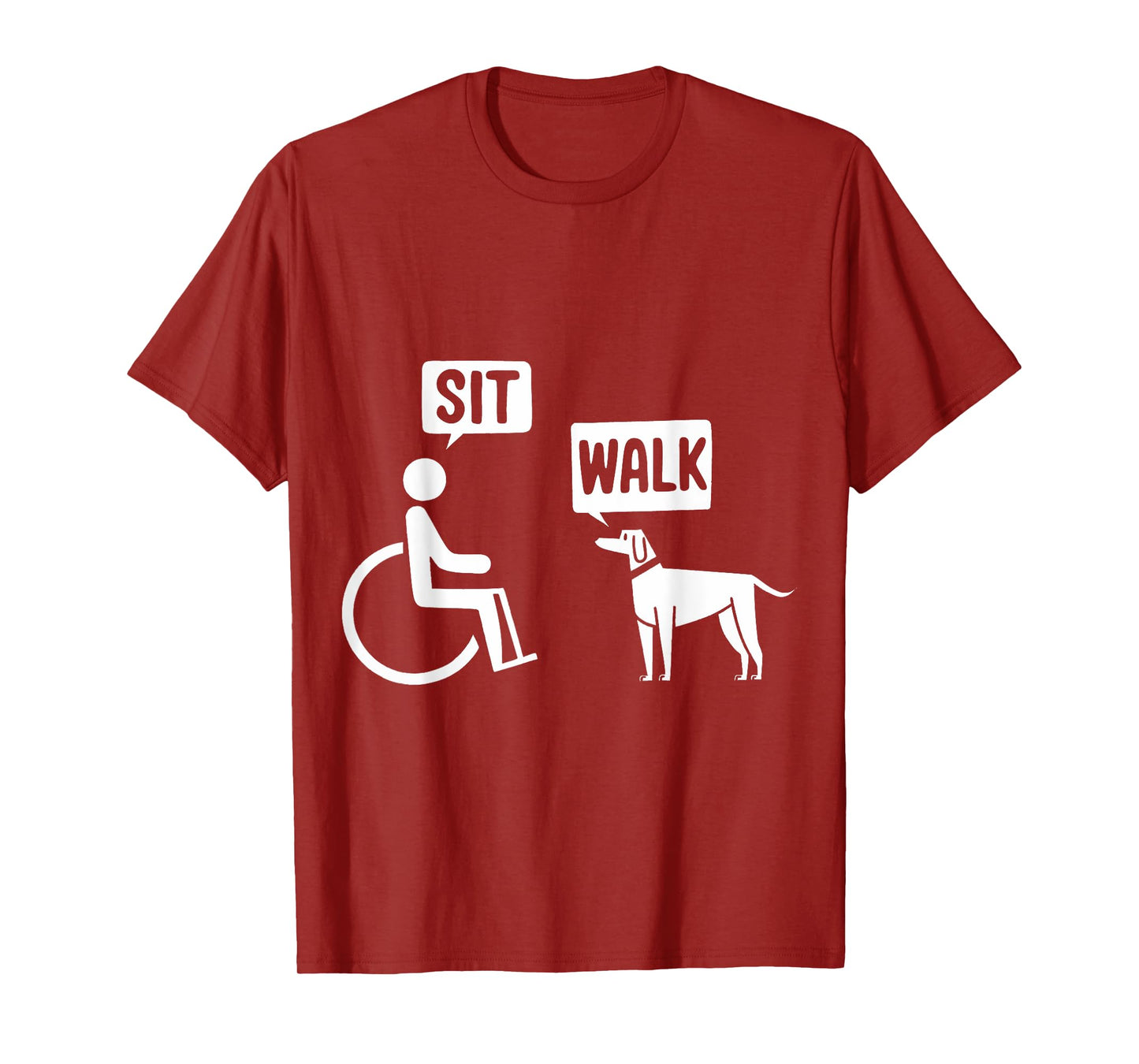Wheelchair Dog Funny Humor Sit Walk Joke Disability T-Shirt