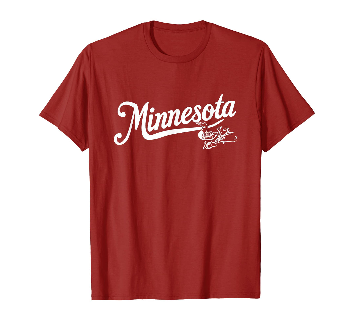 Minnesota - MN, Retro Vintage Script Common Loon Design T-Shirt