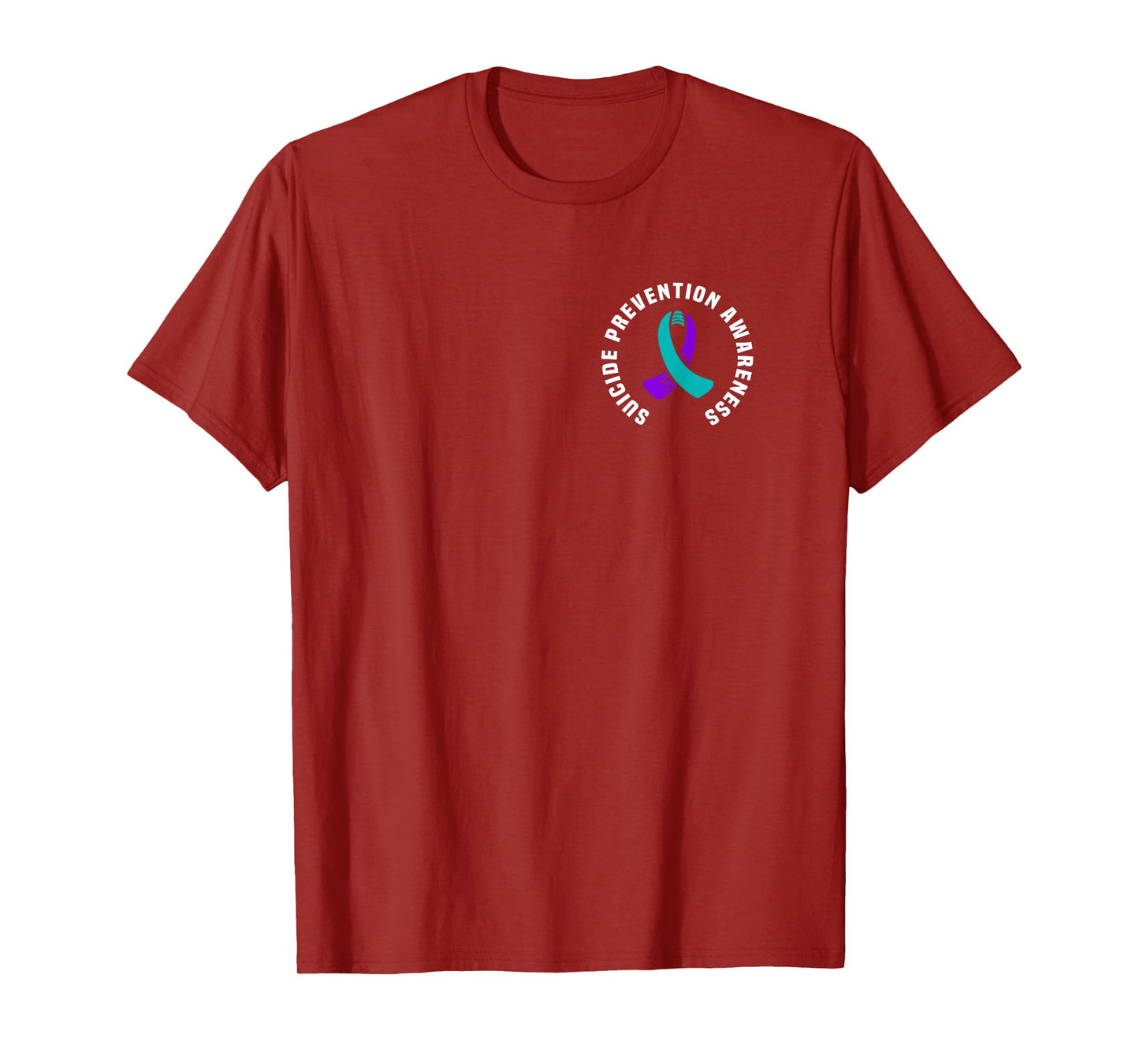 National Suicide Prevention Awareness Month Wear Women's Suicide Prevention Awareness T-Shirt, Black, Small, Short Sleeve, Round Neck, Modern Pocket Design with Awareness Ribbon