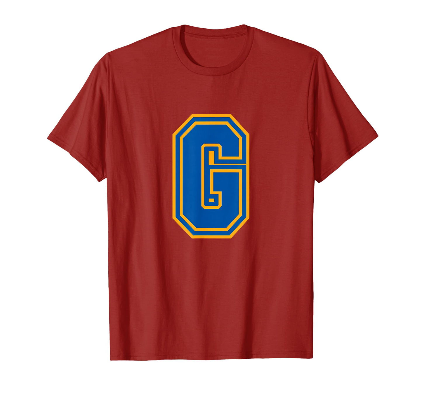 Letter G Yellow Blue Monogram Initial T-Shirt