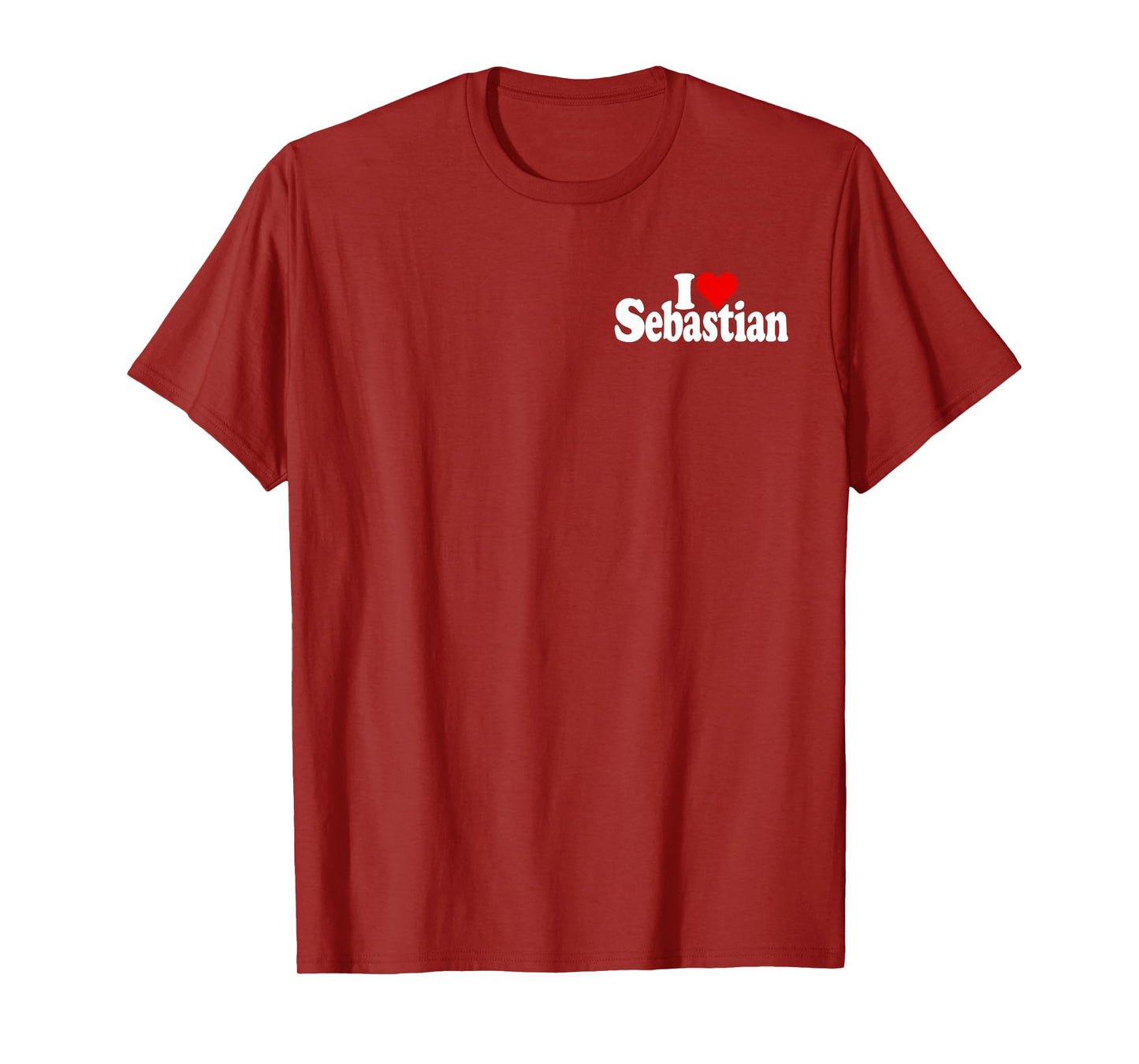 I LOVE HEART SEBASTIAN NAME ON A TEE T-Shirt
