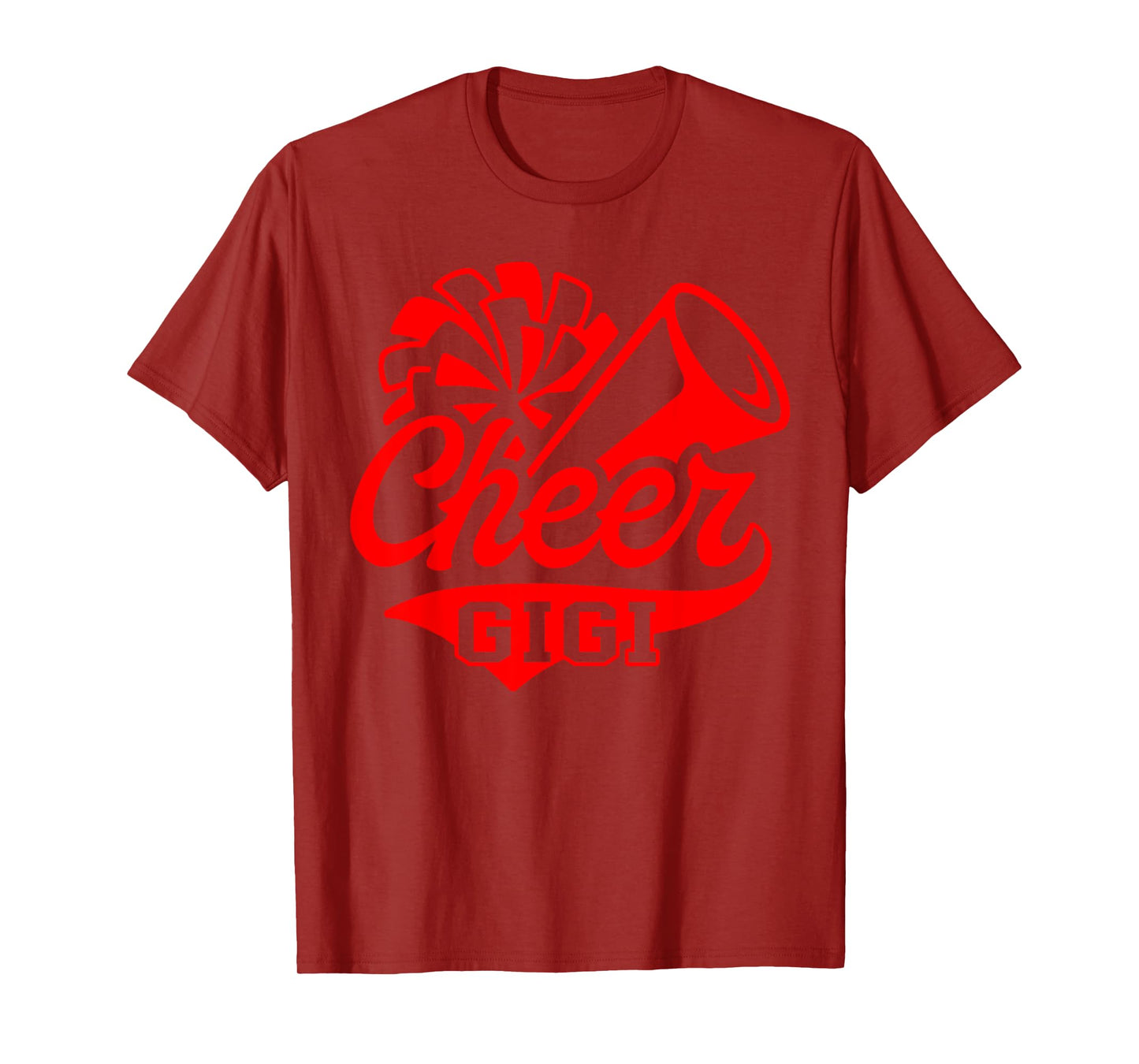 Cheer Gigi Biggest Fan Leopard Print Black And Red Pom Pom T-Shirt