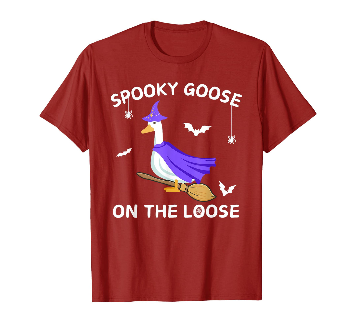 Spooky Goose On The Loose Witch Silly Goose Animal Halloween T-Shirt