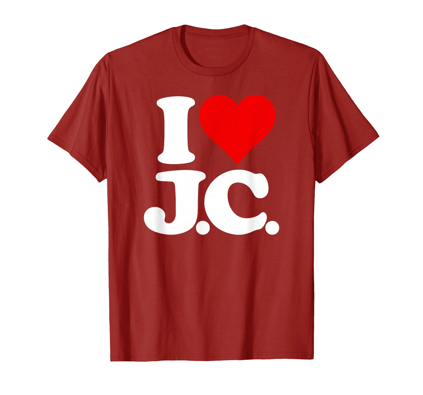 I LOVE HEART J.C. JC J C INITIALS NAME ON A TEE T-Shirt