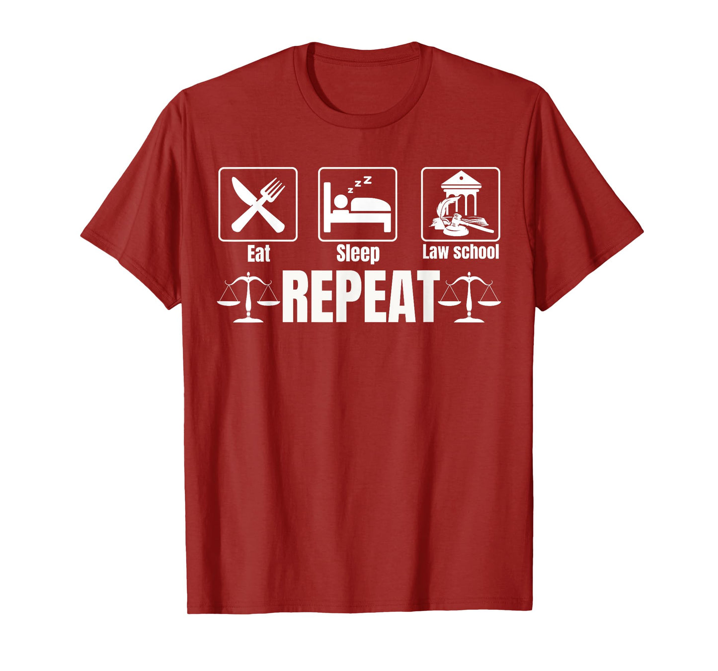 Law School Eat Sleep Study Repeat Lawyer Law Student T-Shirt