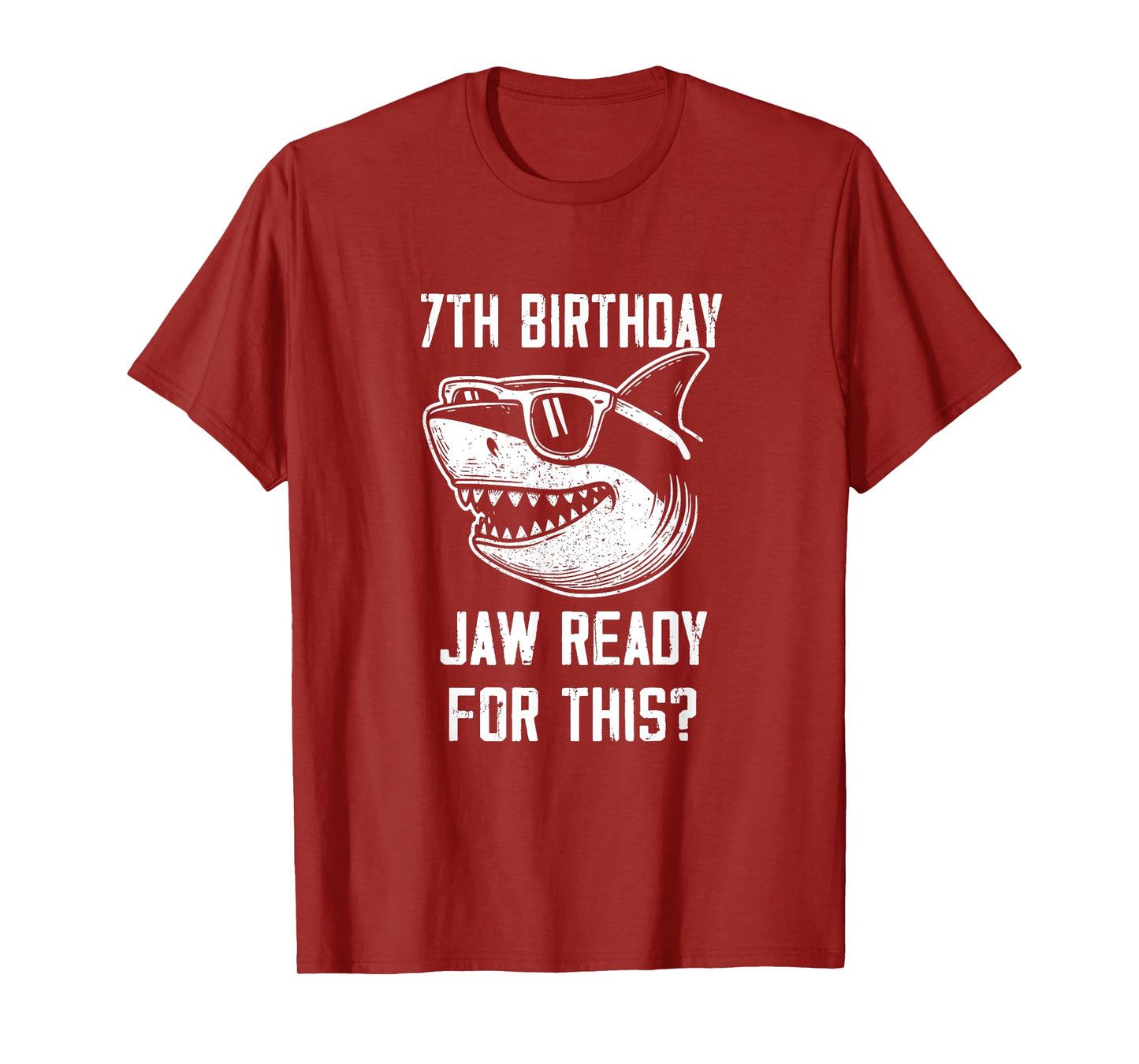 7th Birthday Jaw Ready For This Kids Shark Ocean Wildlife T-Shirt