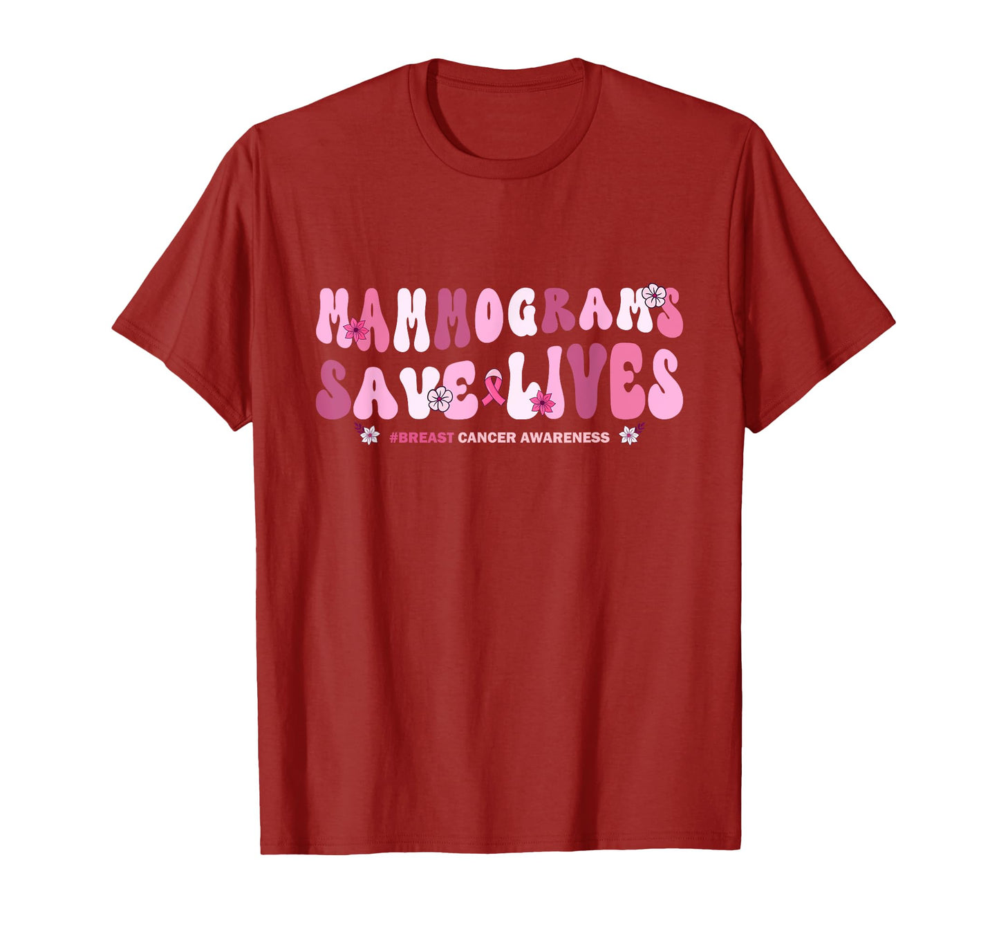 Mammogram Screenings Save Lives Pink Breast Cancer Awareness T-Shirt