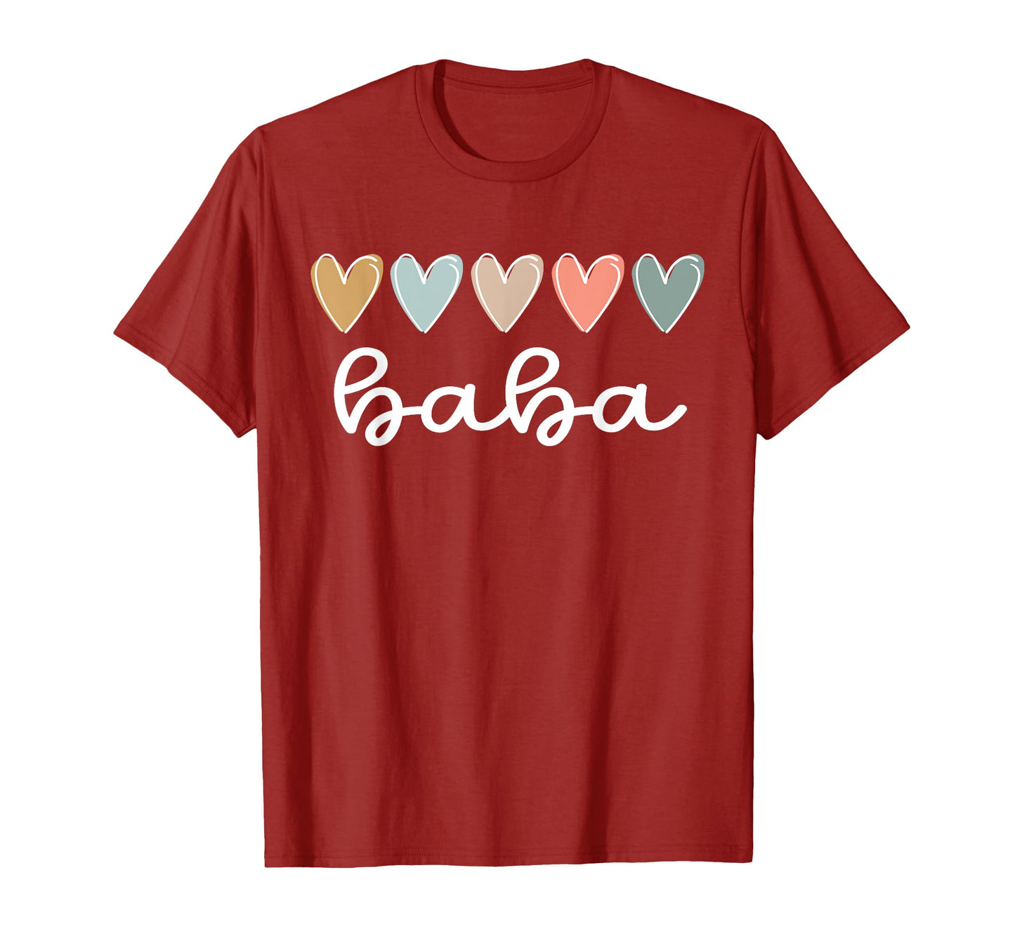 Baba Hearts Baba Grandma Baba Grandmother T-Shirt, Small, Black