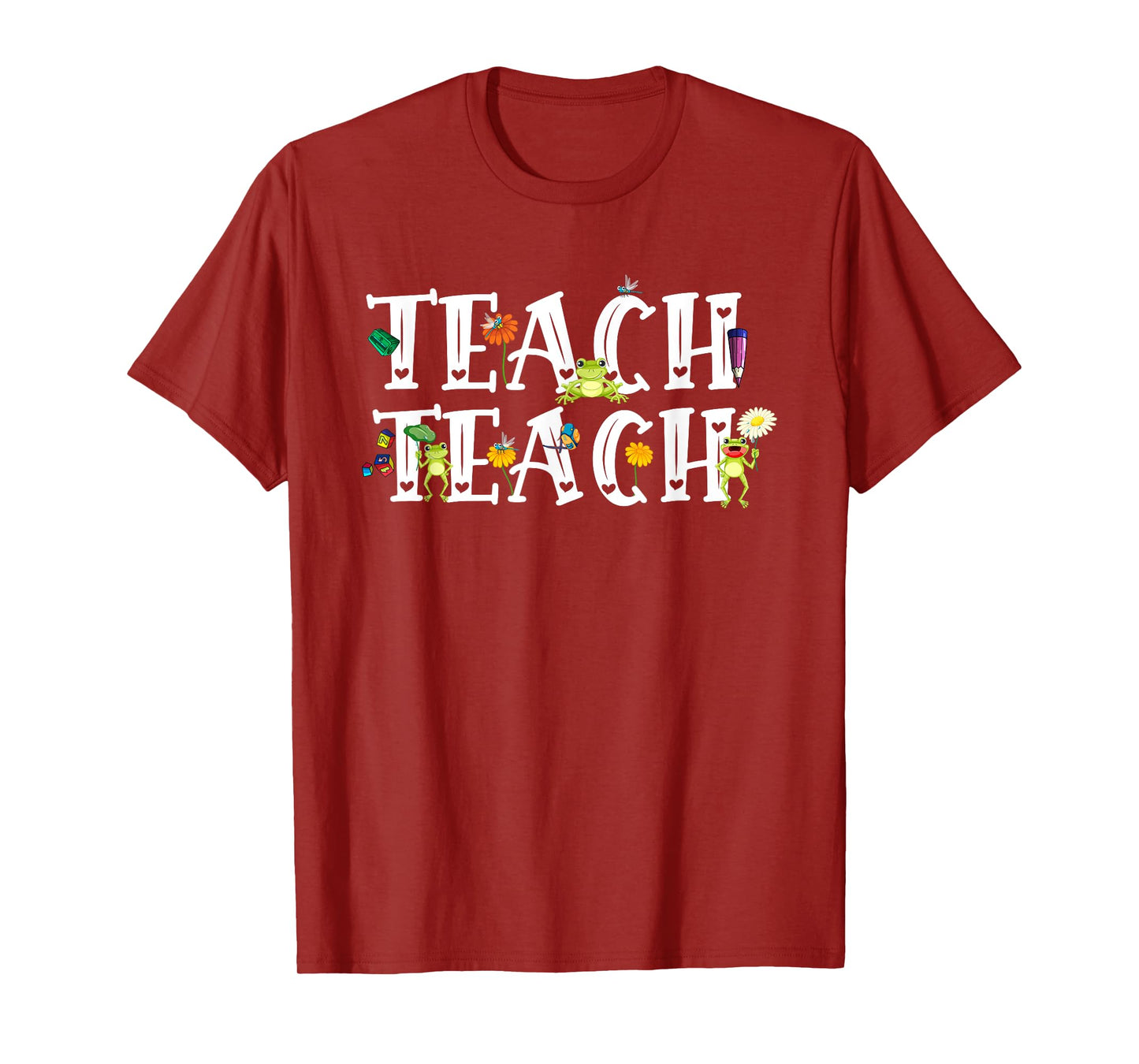 Teacher Cute Frogs Back To School Teach School Student Men Women Girls Kids T-Shirt