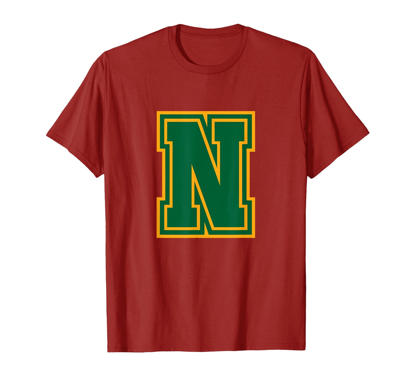 Letter N Yellow Green Monogram Initial T-Shirt
