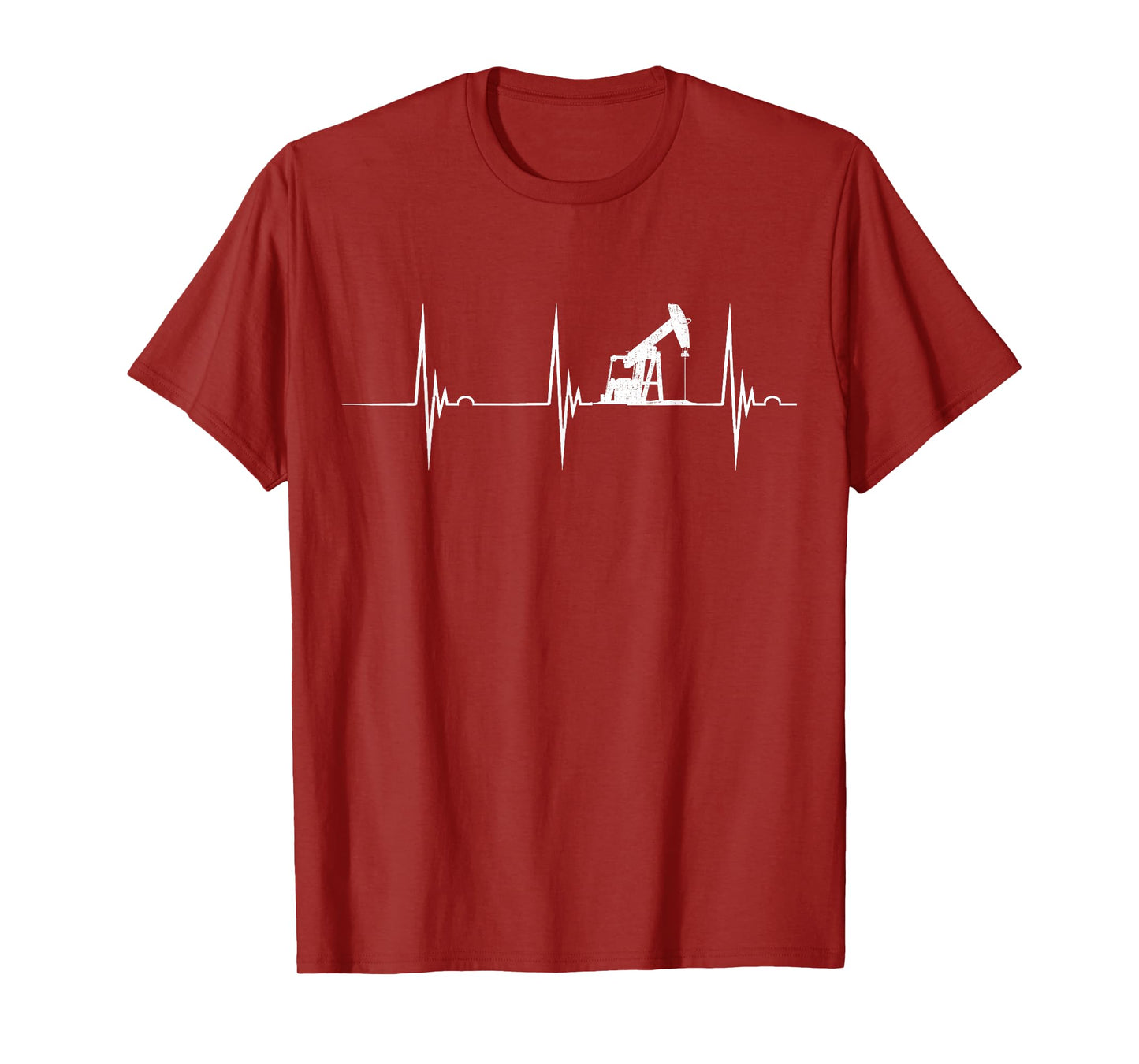 Oilfield Worker Heartbeat EKG Pulse Oil Rig American Gas T-Shirt