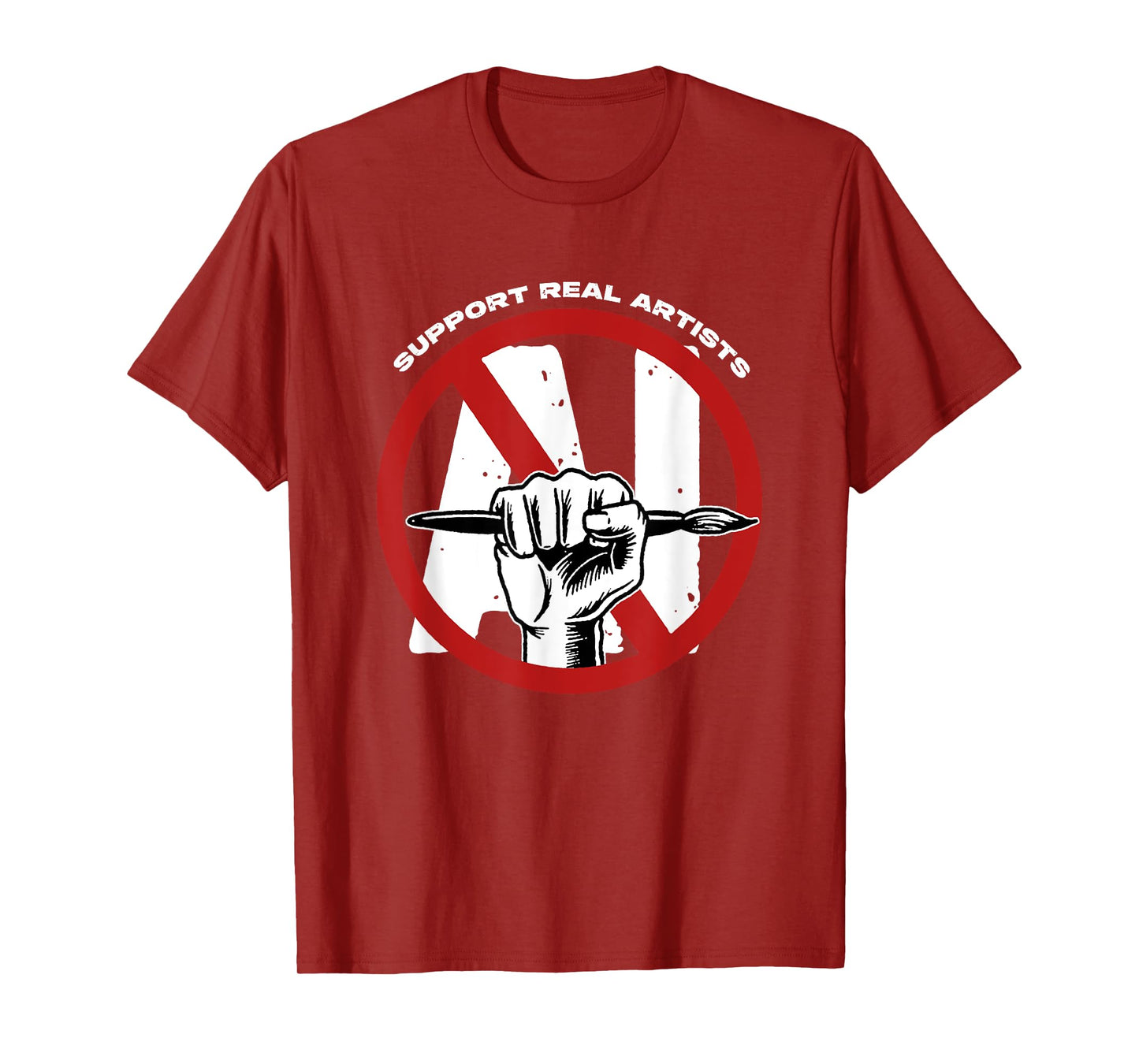 Support Real Artists Anti-AI Generated Images Art Authentic T-Shirt