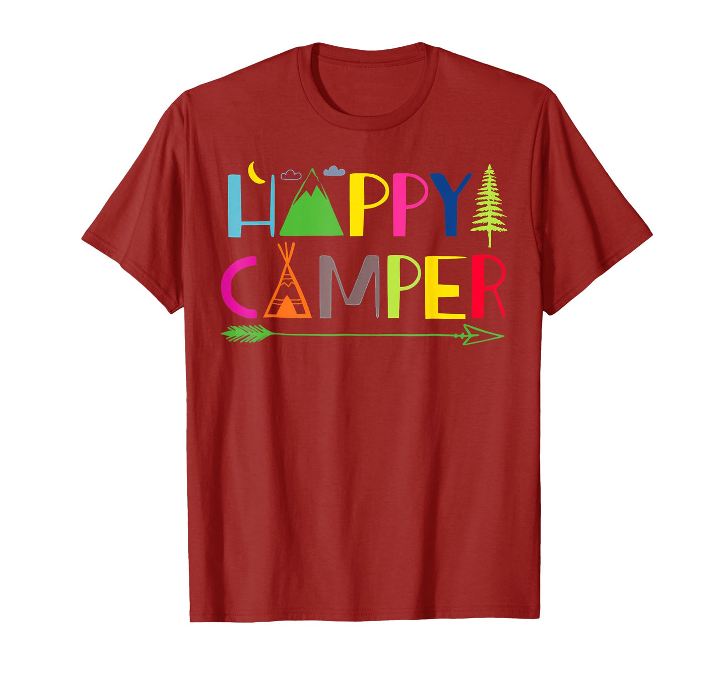 Arrow Camper Happy Summer Camp Camping Gift Men Women Kids T-Shirt