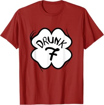 Drunk 7 Shamrock St Pattys Day Tee Bar Crawl Group Matching T-Shirt