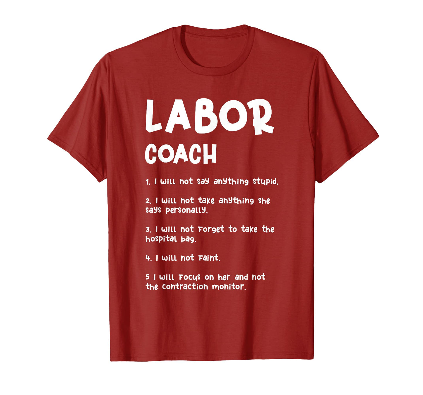Labor Coach Expecting Dad Rules Papa Pregnancy New Parent T-Shirt