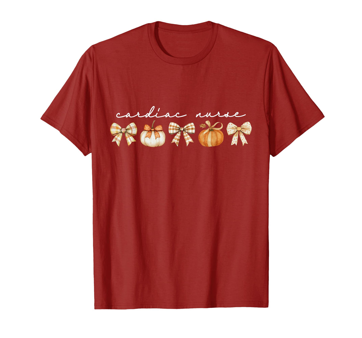 Cardiac Nurse Pumpkin Coquette Bow Fall CVICU Cardiology T-Shirt