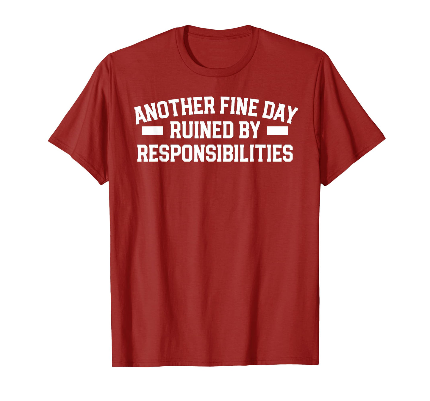 Another Fine Day Ruined By Responsibilities Funny Adult T-Shirt