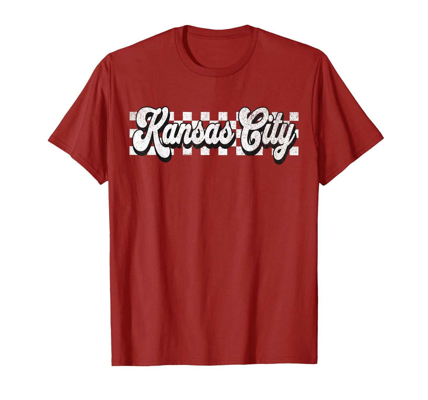 Vintage Kansas City Checkered Flag Retro Kansas City T-Shirt