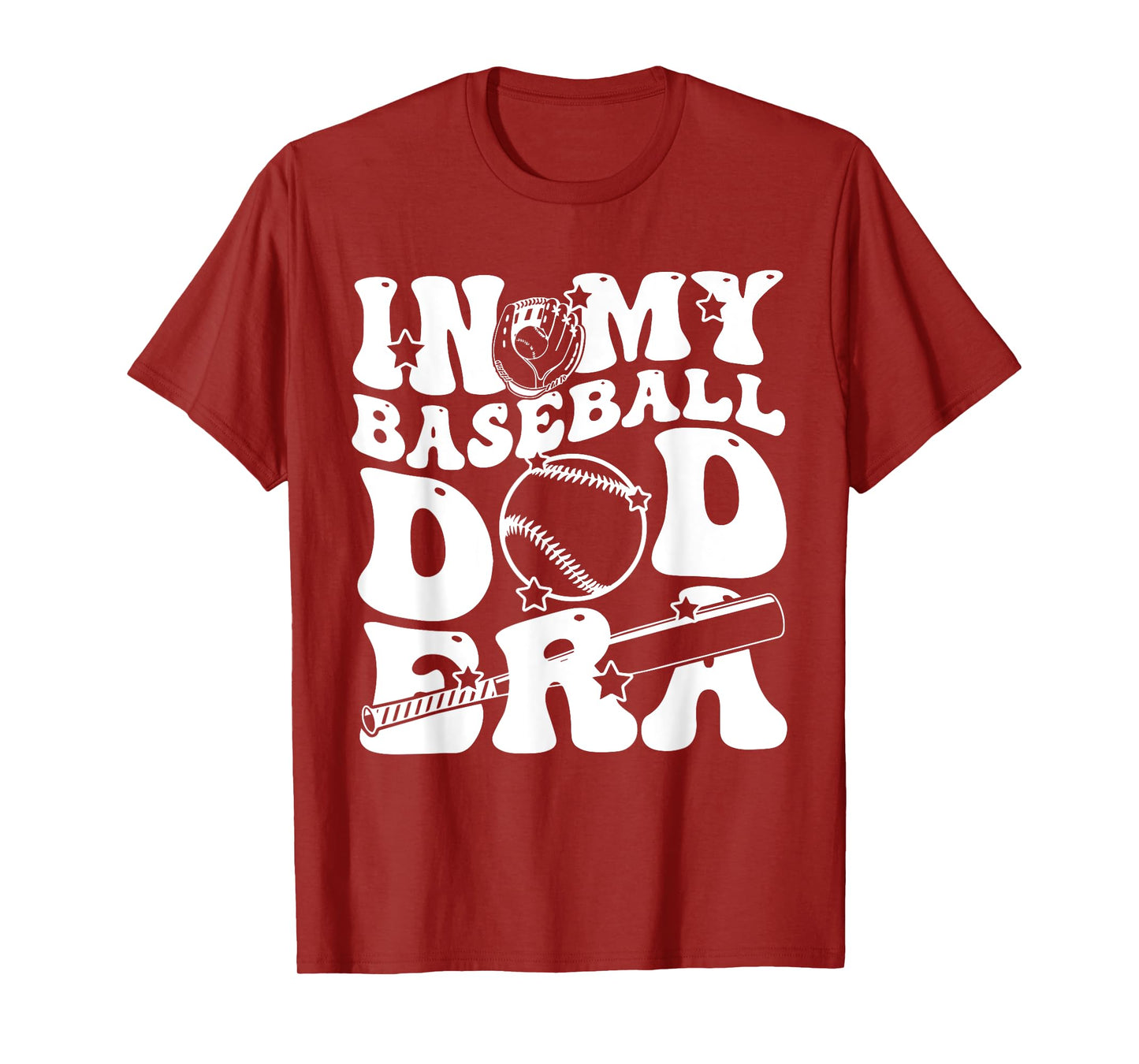 In My Baseball Dad Era Retro Groovy Daddy Papa Father's Day T-Shirt
