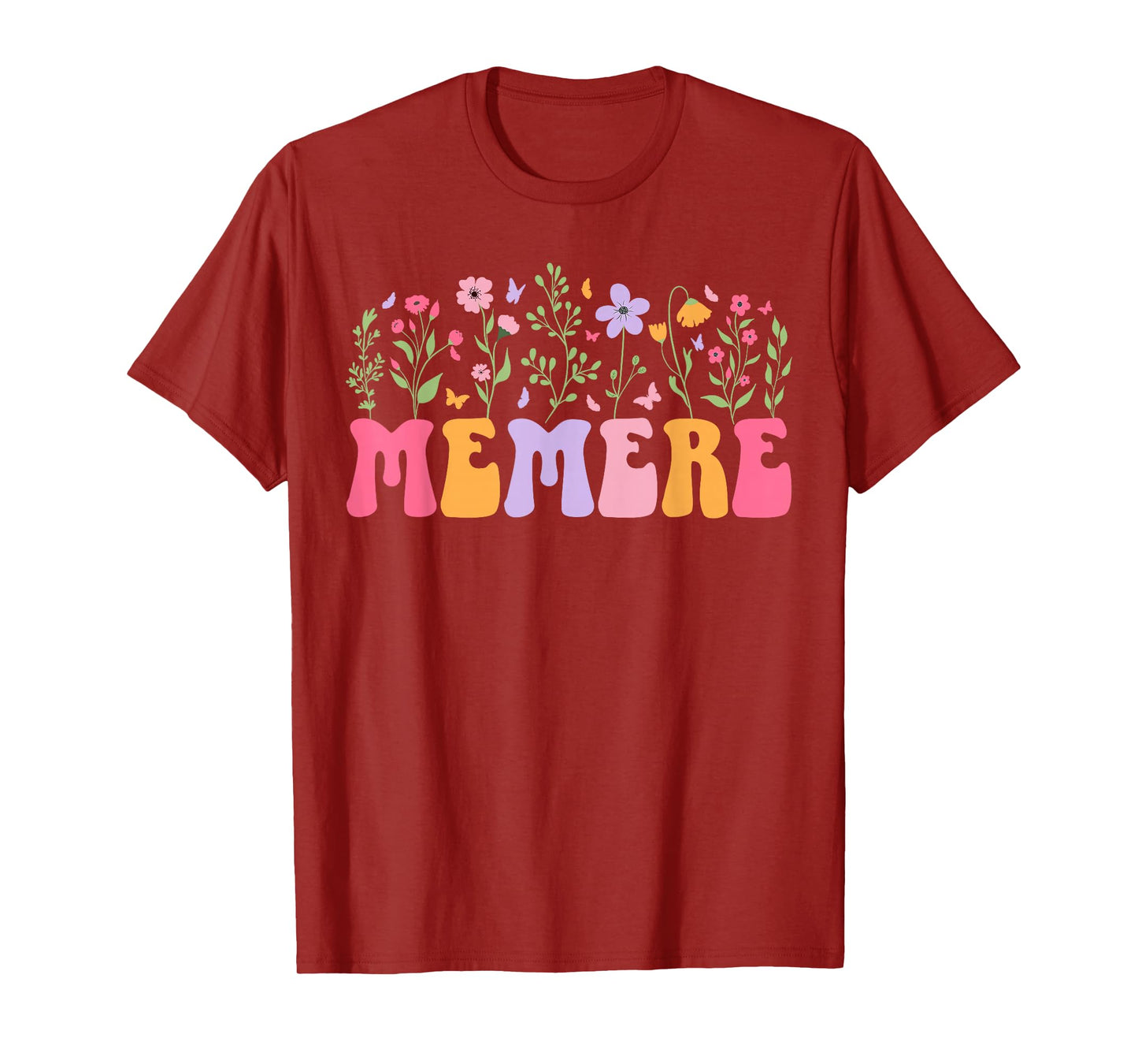 Memere Flowers French Grandma Memere Grandmother T-Shirt