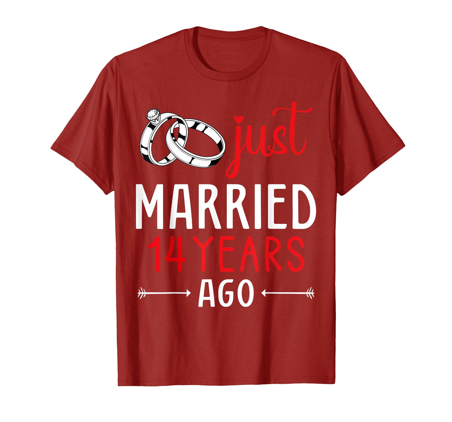 Just Married 14 Years Ago Couple Matching 14th Anniversary T-Shirt