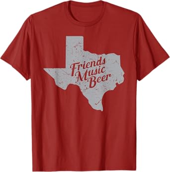 Friends Music Beer Shirt | Texas Map T-Shirt Gift