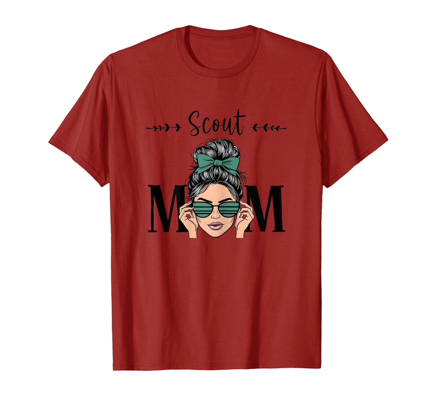 Scout Mom Life Messy Bun Hair Scouting T-Shirt