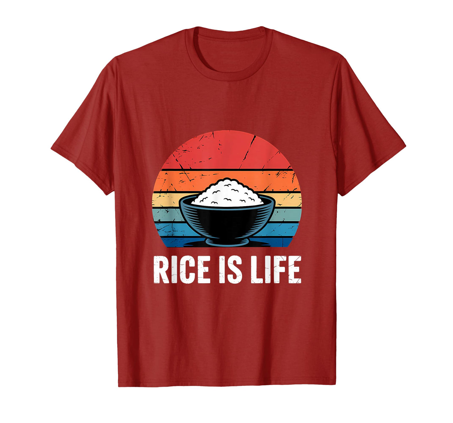 Rice Is Life Retro Vintage Sunset T-Shirt