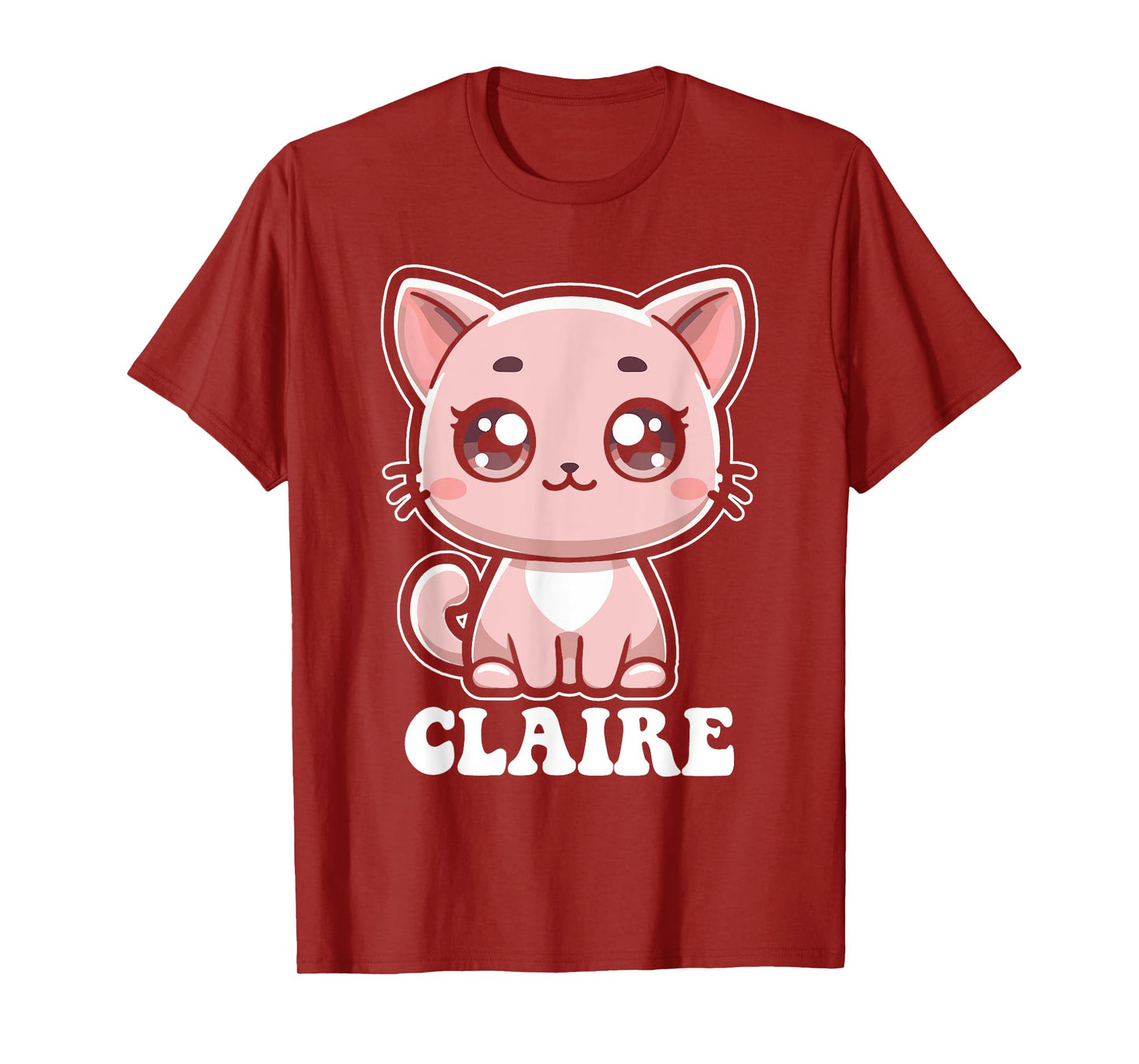 Claire Cute Cat Kitten Design for Girls Name Claire T-Shirt