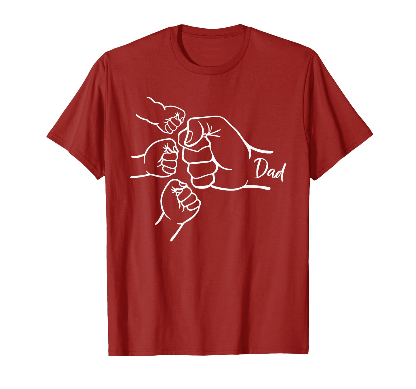 Fist Bump Dad Of Three Father Of 3 Daddy Happy Father's Day T-Shirt