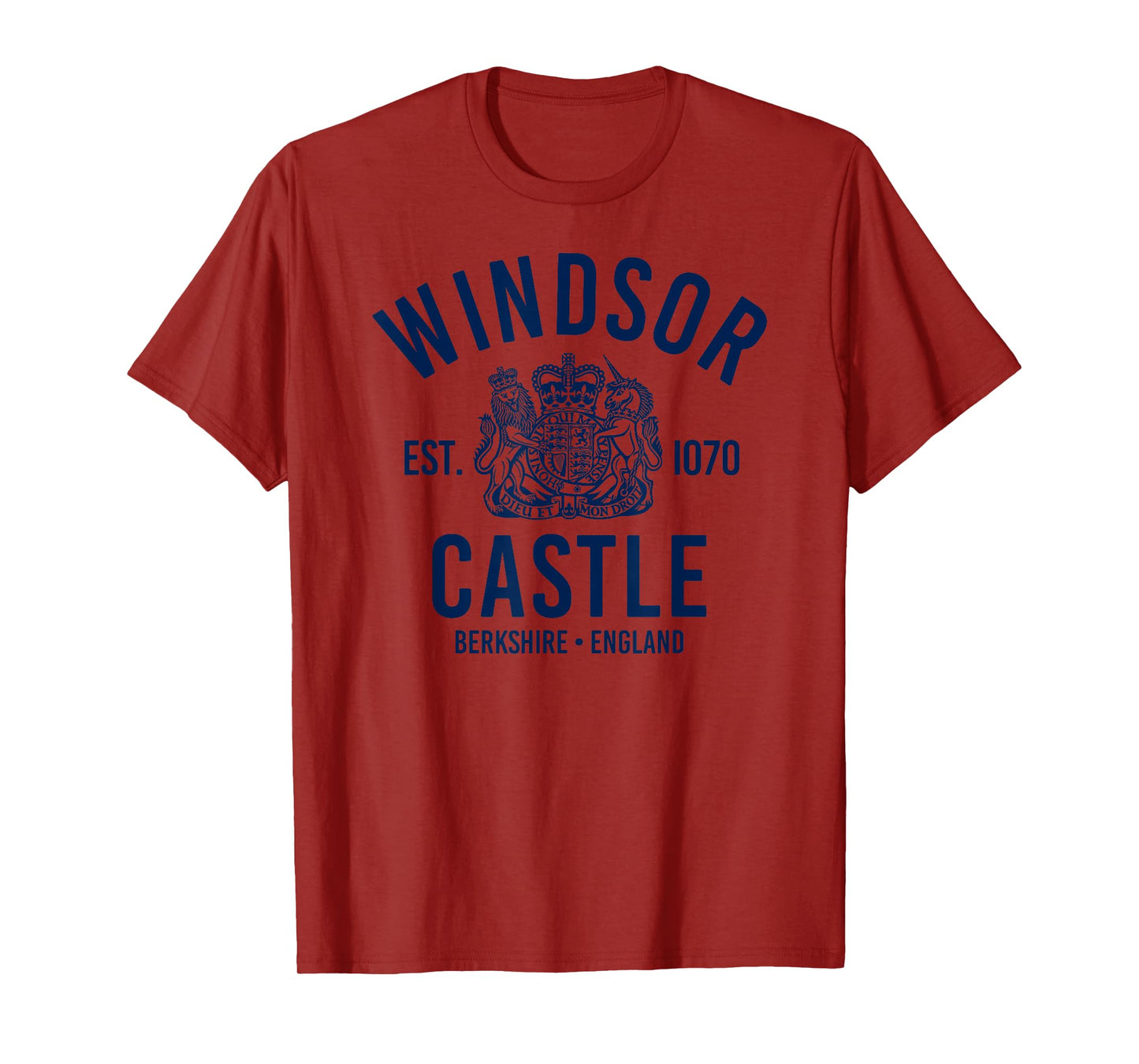 Windsor Castle Est. 1070 Berkshire England Navy Print T-Shirt