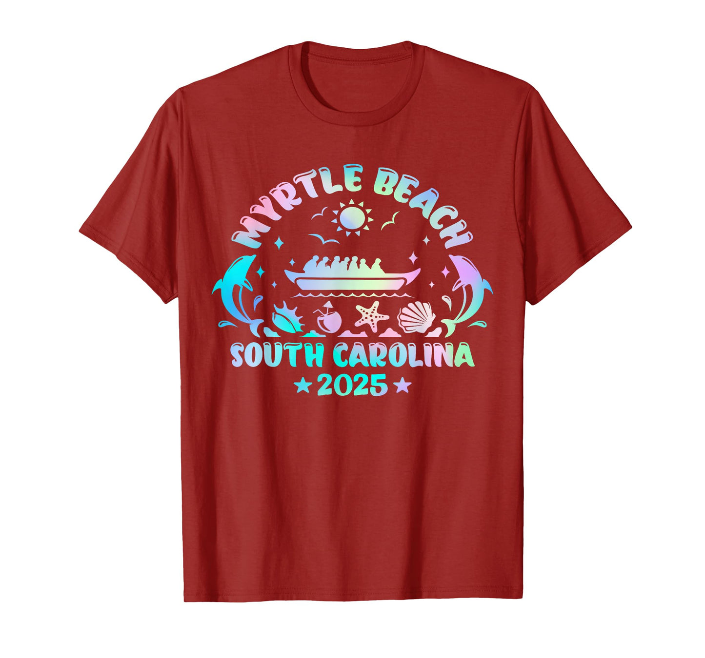 Myrtle Beach Summer Surf Dive Tie Dye Family Vacation 2025 T-Shirt