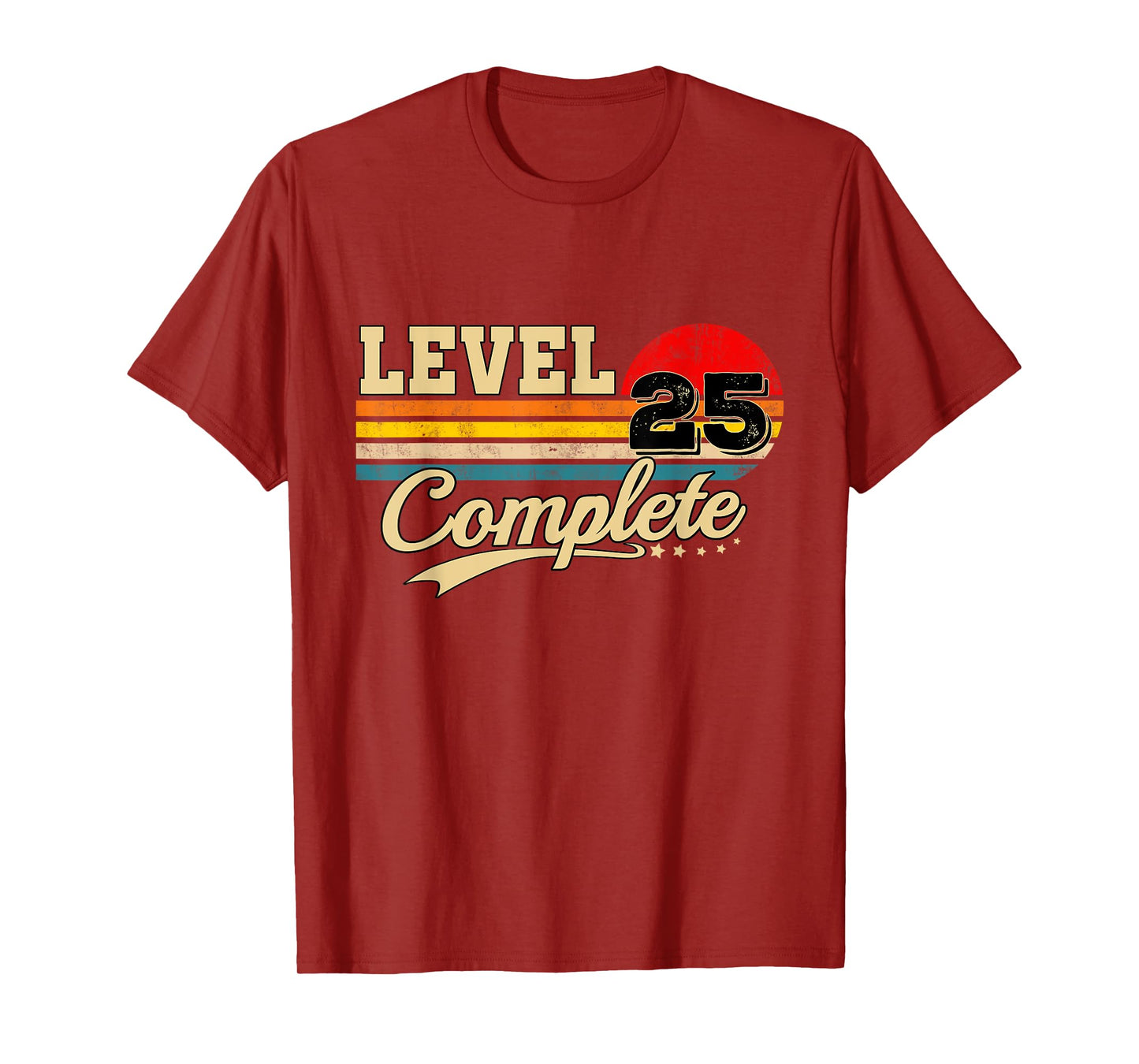 Level 25 Complete 25th Anniversary Gamer Birthday T-Shirt