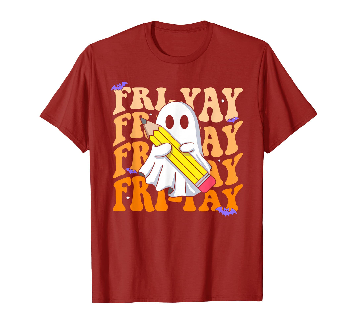 Happy Fri-Yay Friday Lovers Groovy Teacher Life Halloween T-Shirt
