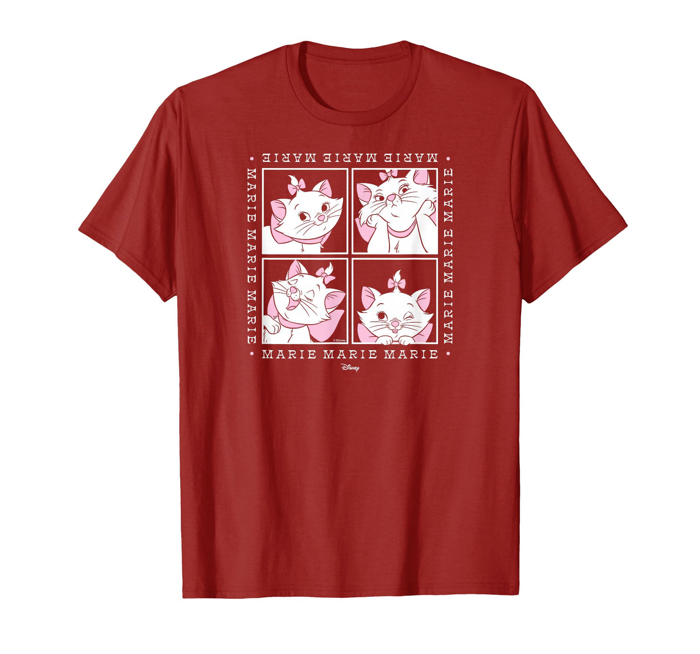 The Aristocats - Marie White Cat Character Face Grid T-Shirt