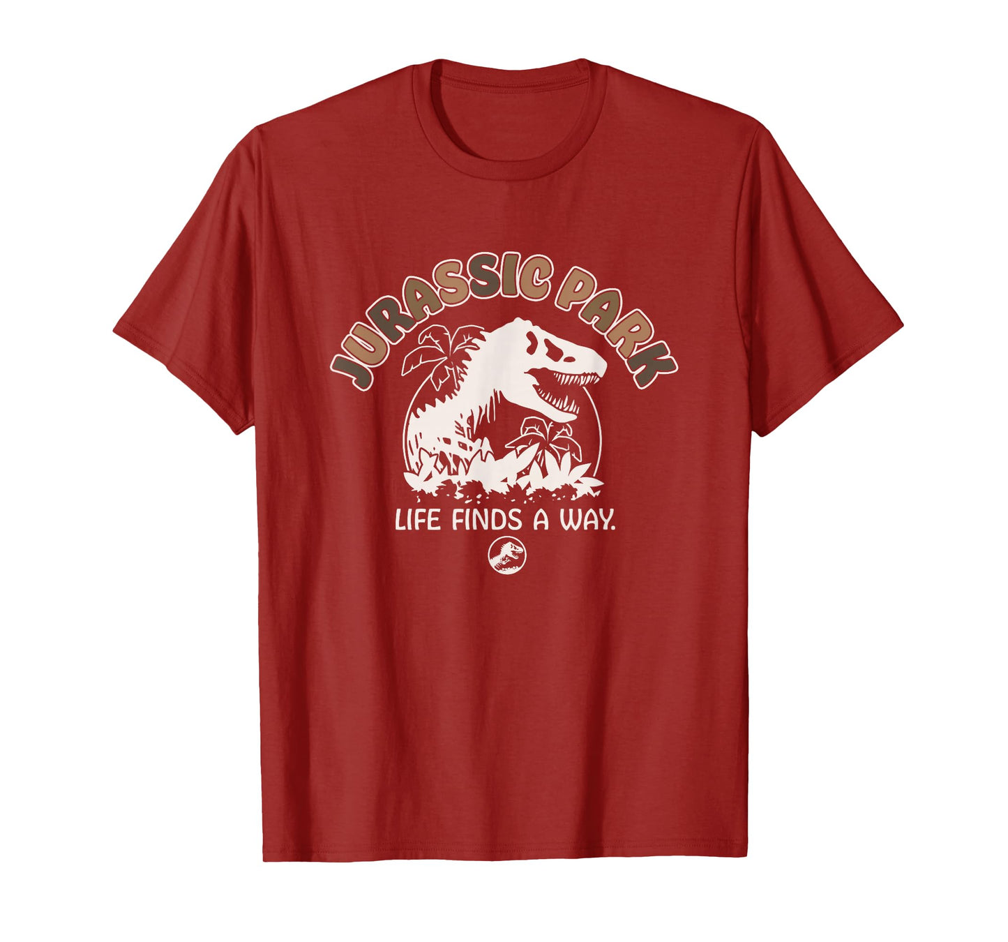 Jurassic Park Life Finds A Way T-Rex Logo Vintage T-Shirt
