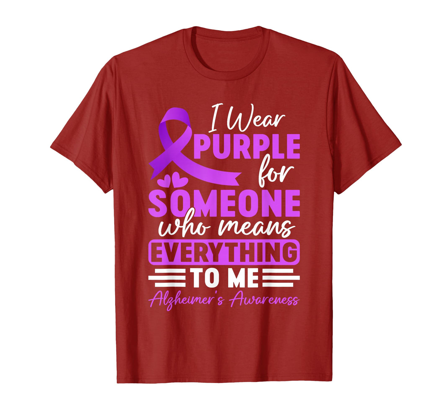 Alzheimer Frontotemporal Dementia Purple Ribbon Memory Loss T-Shirt