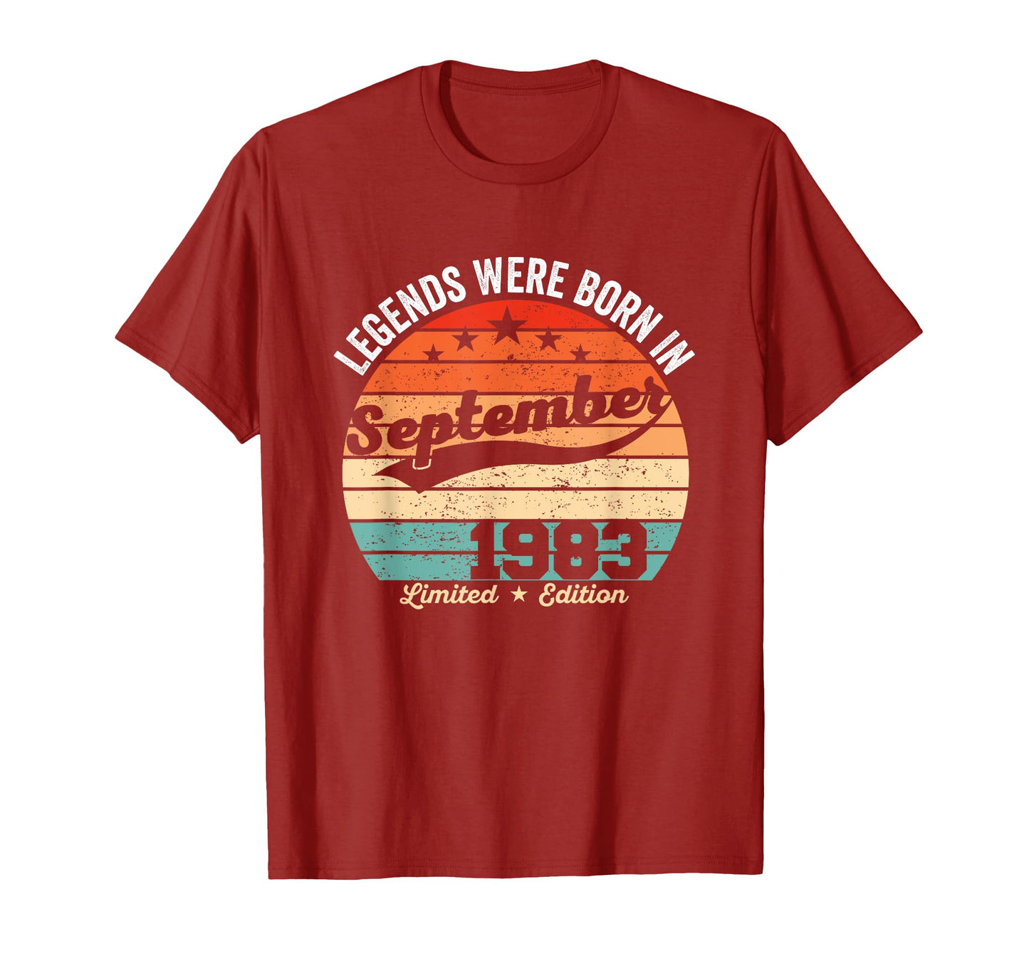 Vintage 42nd Birthday Legends Were Born In September 1983 T-Shirt