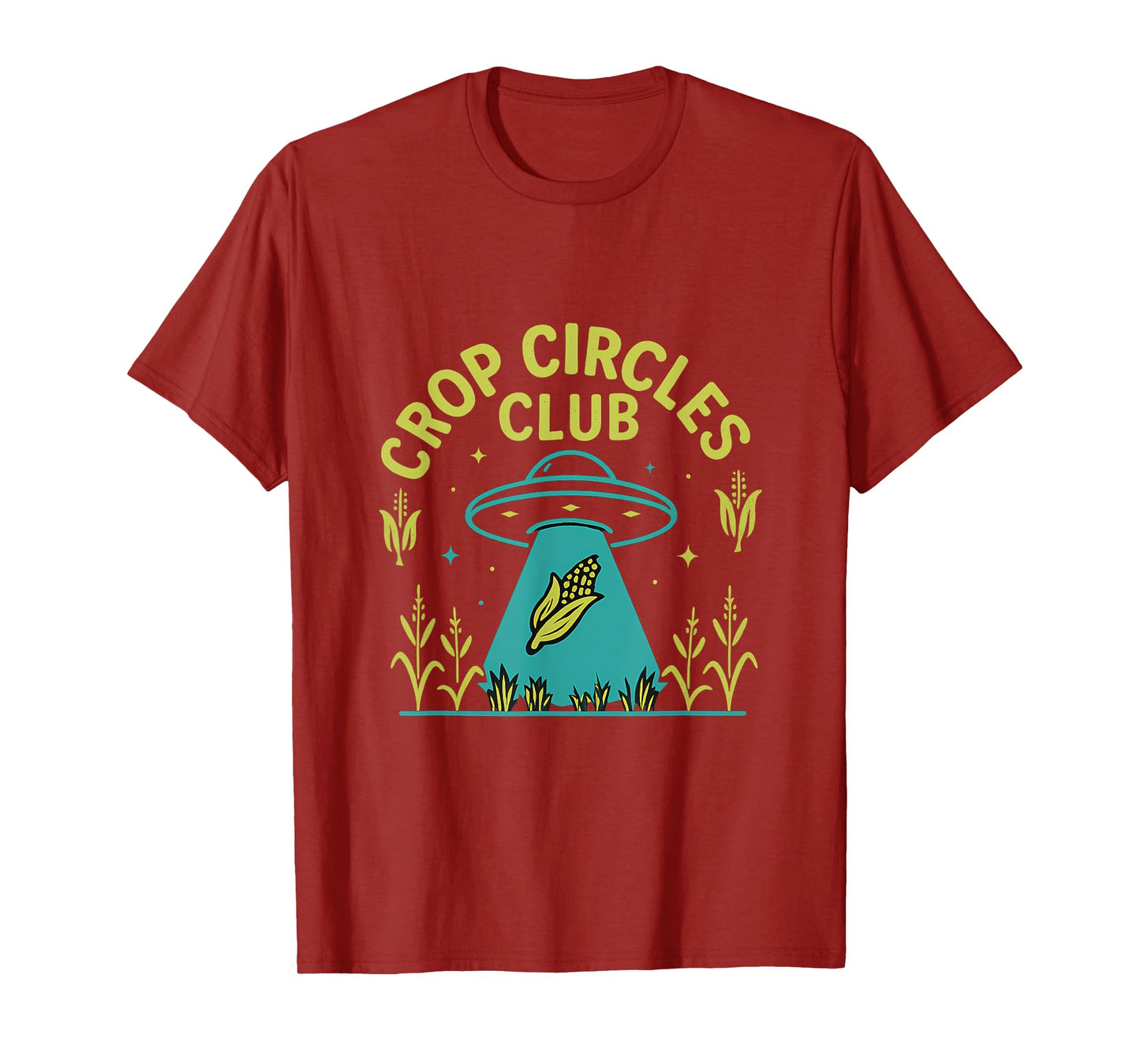 Crop Circles Club Alien UFO Corn Farm Humor Design T-Shirt