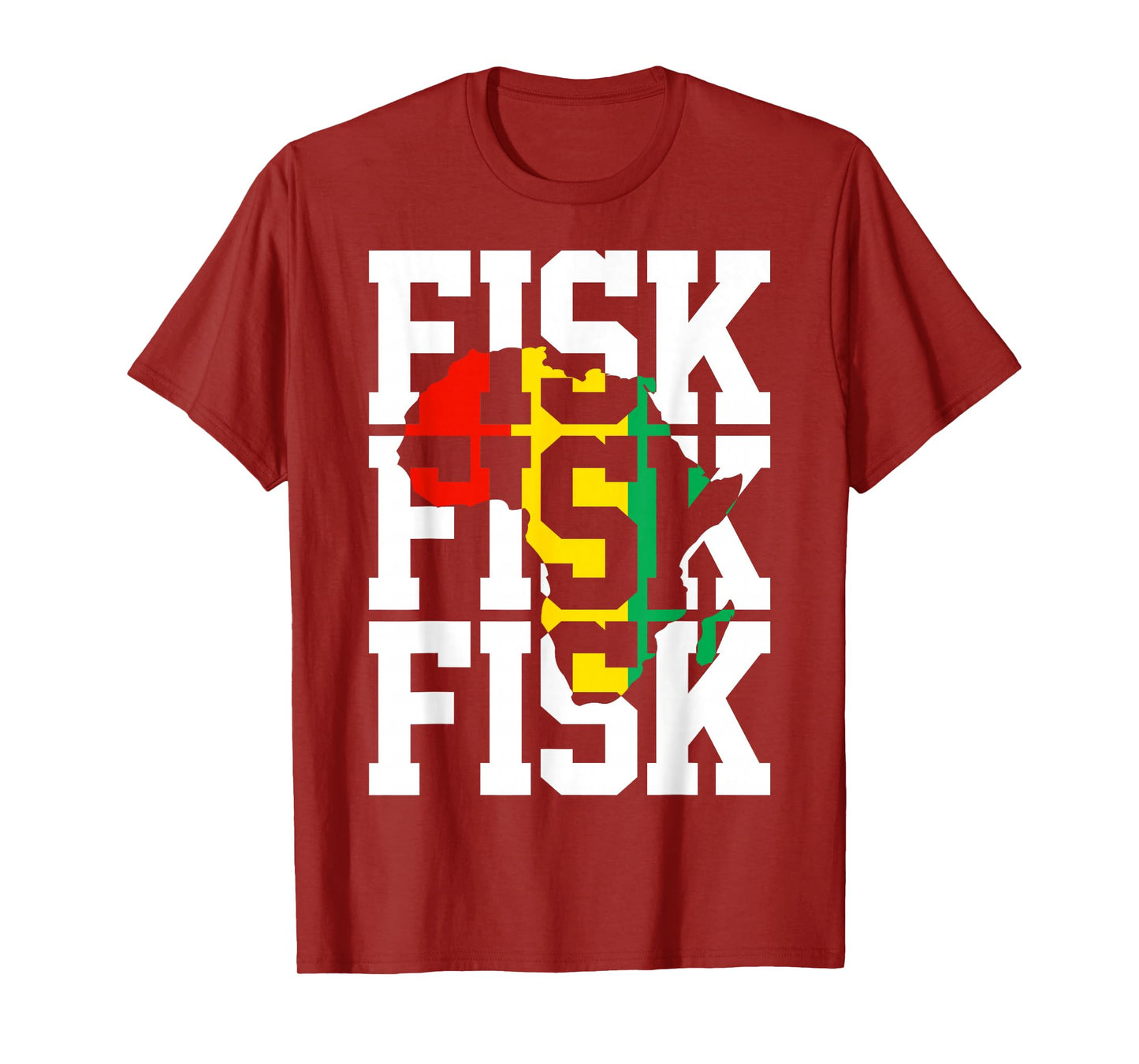 Vintage Fisk Lifetime Africa Map Hometown T-Shirt